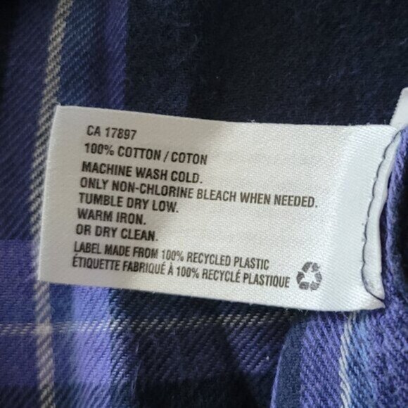 Gap Ladies Light Flannel Plaid Fitted Boyfriend Button Down Shirt Women's Sz XS - Picture 6 of 8